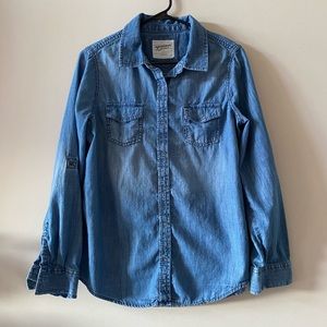 Arizona Jean Co. Denim Shirt Size Large Blue